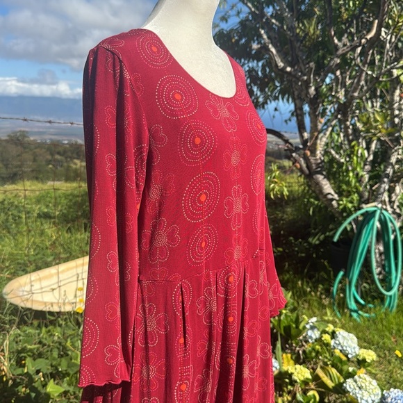 Gudrun Sjöden Deco Tricot Red Heart Floral babydoll Prairie Midi dress medium - Picture 4 of 9